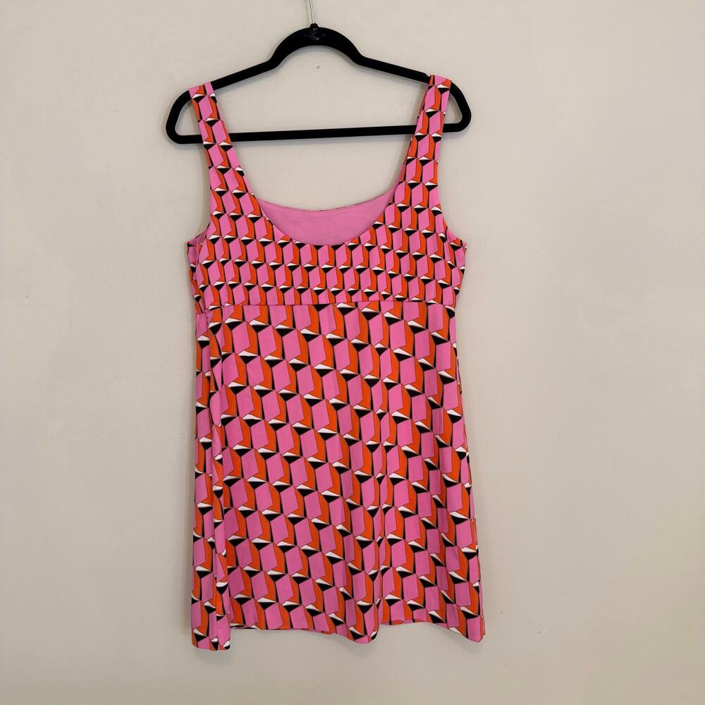 Diane Von Furstenberg X Target Tank Dress 12 Red Mini Geometric Retro Maximalist - Picture 2 of 6